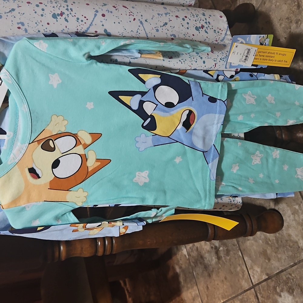 BLUEY/BINGO Toddler Boys' 4pc Snug Fit Cotton Pajama Sets - Blue - Size 4T - NEW